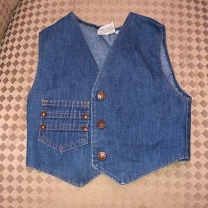 Kids Denim Vest with Button Details